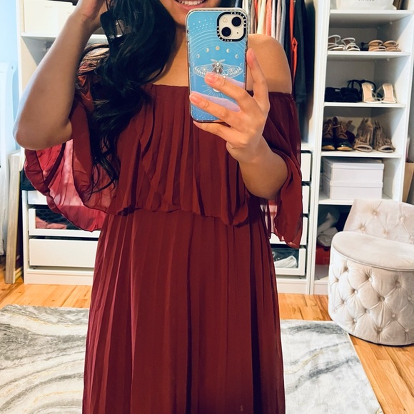 NWT ASOS Rust Ruffle Strapless Dress - Picture 4 of 9